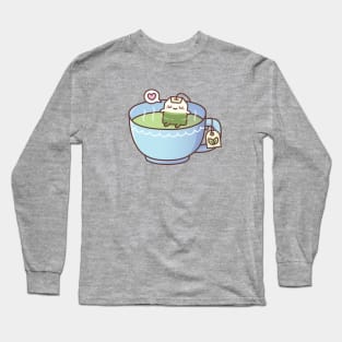 Cute Tea Bag Relaxing In A Tea Cup Long Sleeve T-Shirt